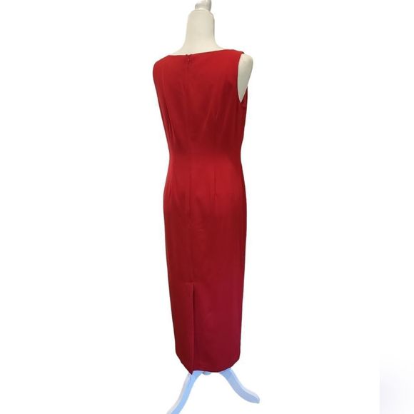 𝅺Danny & Nicole red and black faux fur 2 piece dress set sz 6 - Picture 8 of 16